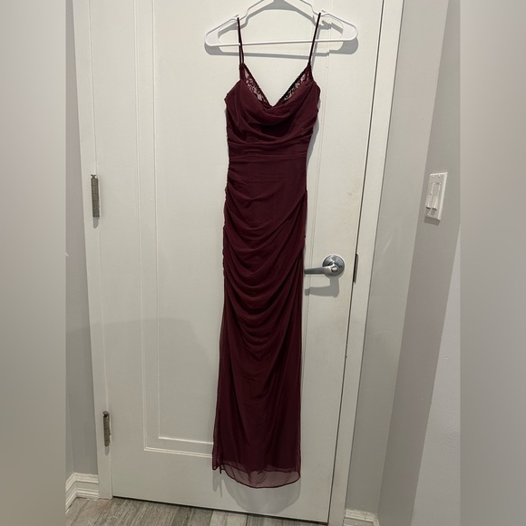 House of CB Red Wine Lace Dress - Picture 1 of 4